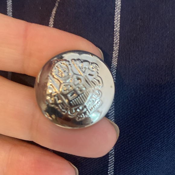 Classic Blue & White Double Breast Pinstriped Blazer - Medium - Picture 6 of 9